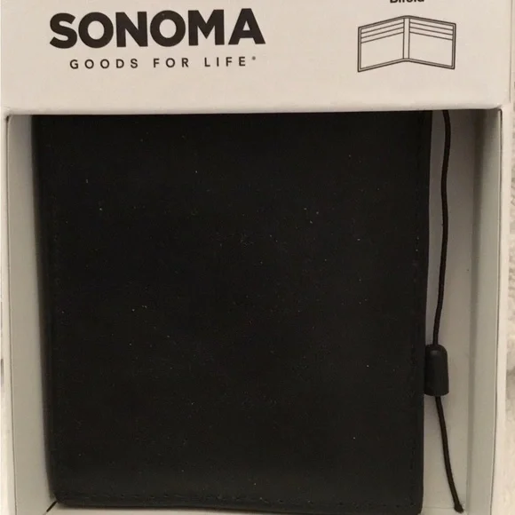 Sonoma men’s bifold wallet, black new in box