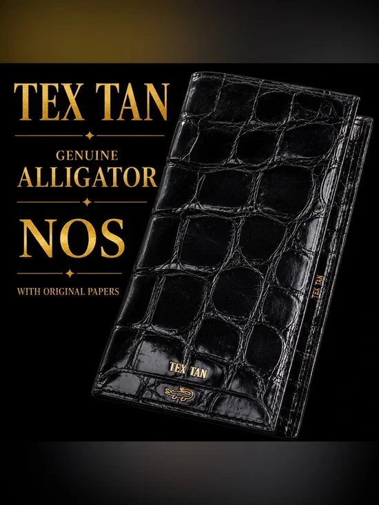 Vintage Tex Tan Welhausen Genuine Domestic Alligator Wallet NOS New Old Stock