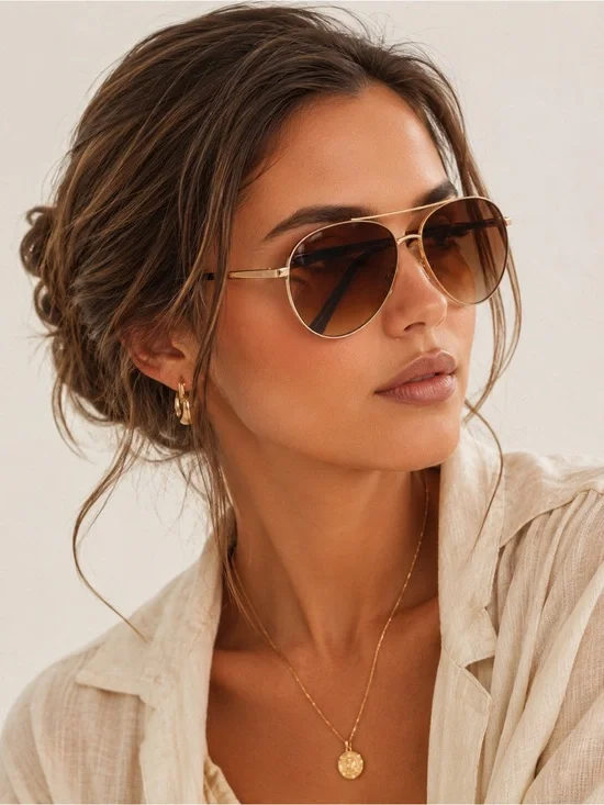 OSCAR DE LA RENTA SUNGLASSES Gold/brown Havana WOMEN’s 56-14 132mm Authentic