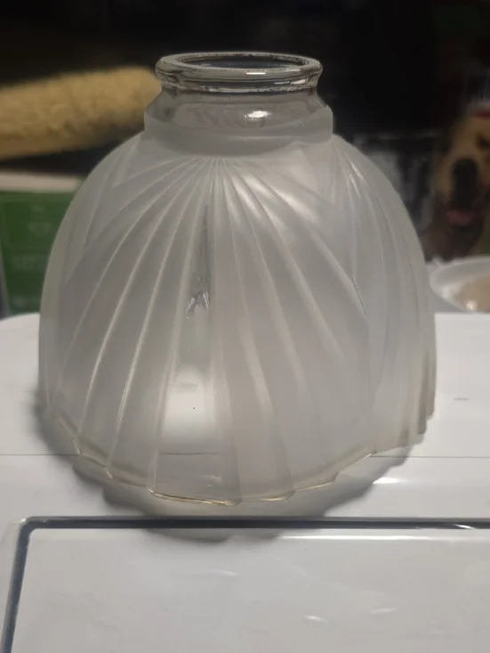 Vintage?Frosted Swirl Glass Lamp Shade - White