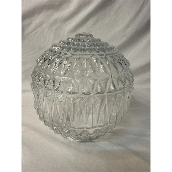 Globe Ceiling Art Deco Vintage. Clear, Stunning! 6