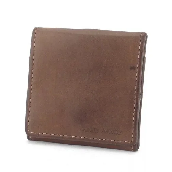 Mila Schon Coin Case Logo Leather Authentic Used