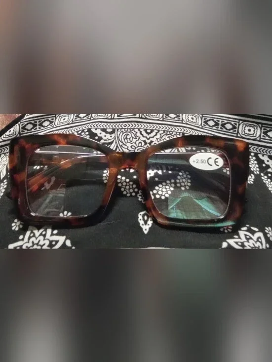 Tortoiseshell Square Reading Glasses +2.50