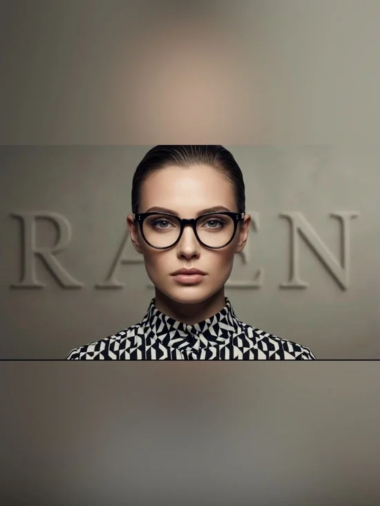 Authentic RAEN designer prescription round black eyeglasses frames