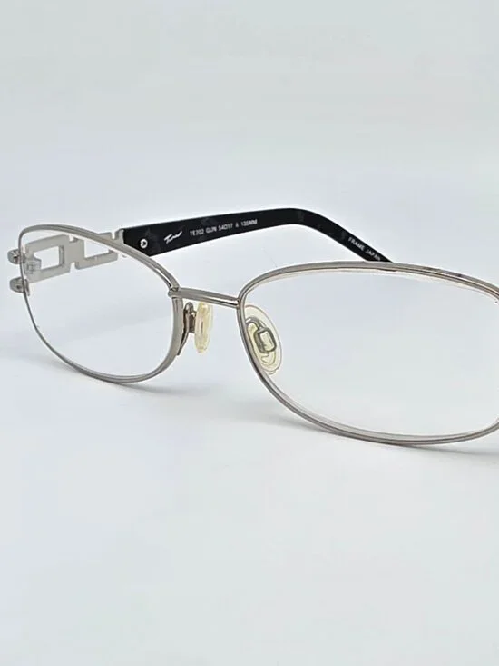 Tura TE202 Silver Black Tortoise Rhinestone Eyeglasses Frame Japan 54-17-135