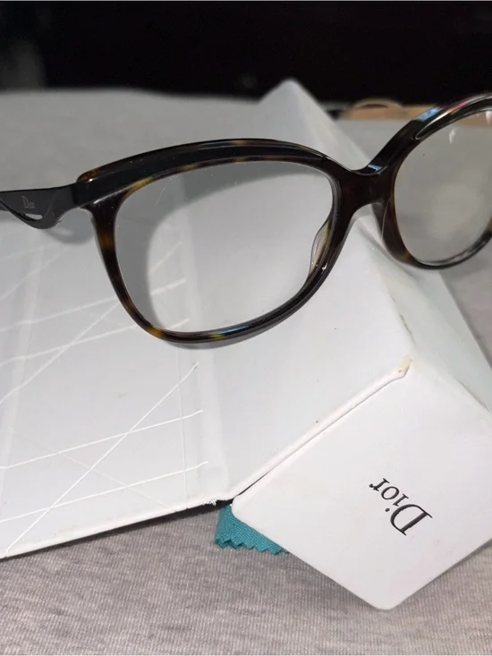 Dior Women's Tortoiseshell Cat-Eye Glasses - Brown & Black