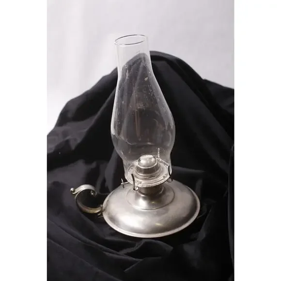 Vintage International Pewter Oil Kerosene Lamp ~ 260514-WH 1369