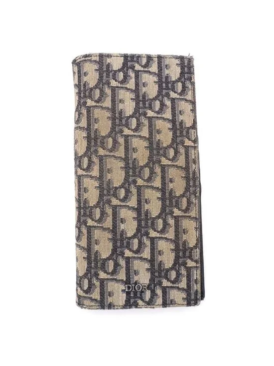 Dior Vertical Oblique Wallet Beige