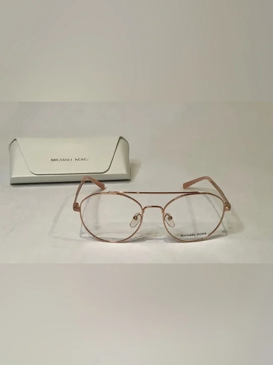 Michael Kors Women's Pink Gold Metal Aviator Glasses