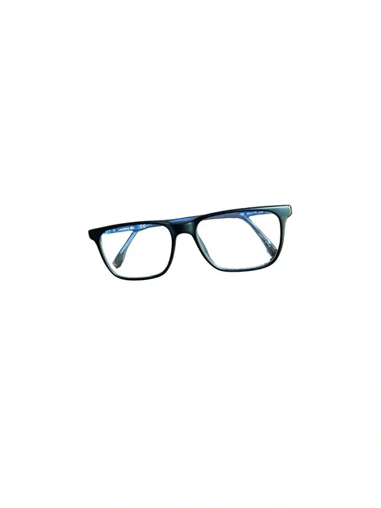 Lacoste Black L2901 Rectangular Women's Eyeglasses with Subtle Blue Temples