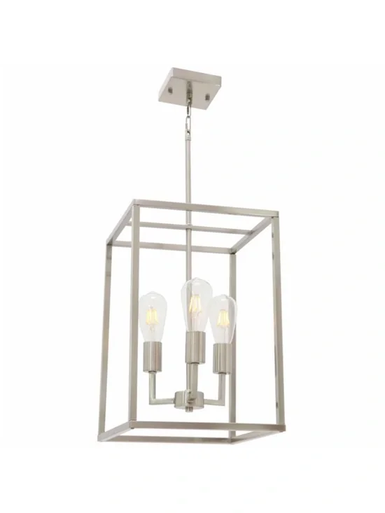 Brushed Nickel 3-Light Pendant chandelier- Home Accents