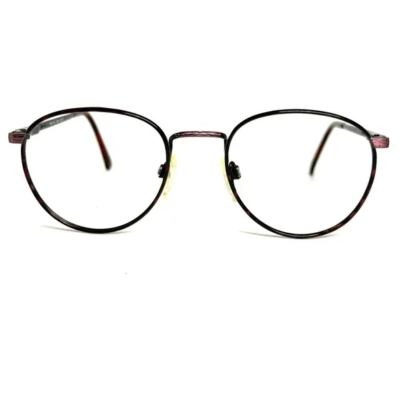 Tura MOD 959 VPR Eyeglasses Frames Burgundy Tortoise Round Metal Women 48-18-135