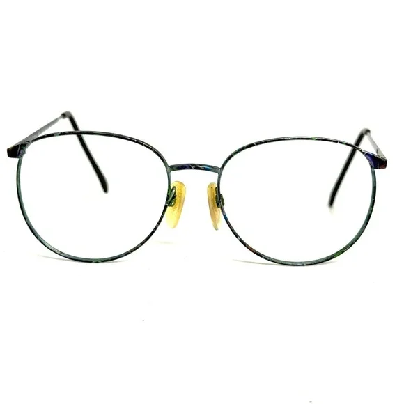 Charmant 4227 Eyeglasses Frames Round Multicolor Paisley Green Blue 57-18-145