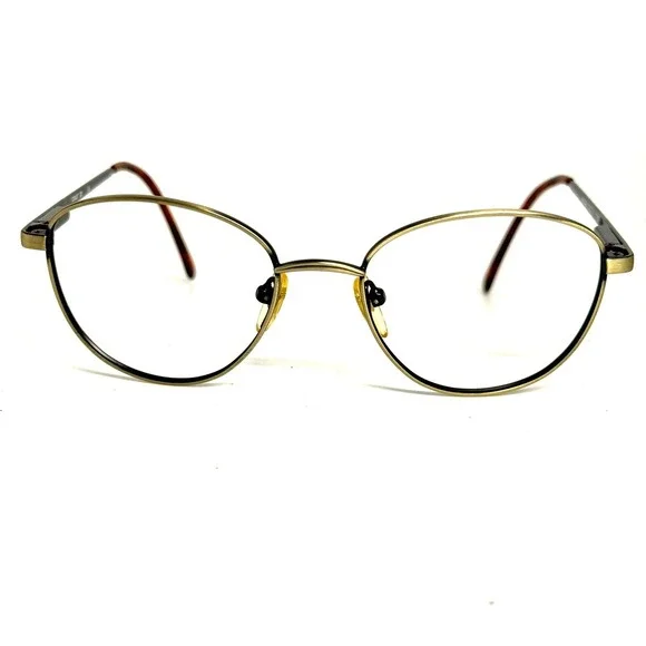 Coast 331 Antique Gold Eyeglasses Frames 51-17-135 Oval Metal Vintage Style