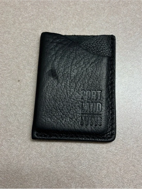 Portland Leather Goods Black Minimalist Full Grain Leather Wallet Card Holder