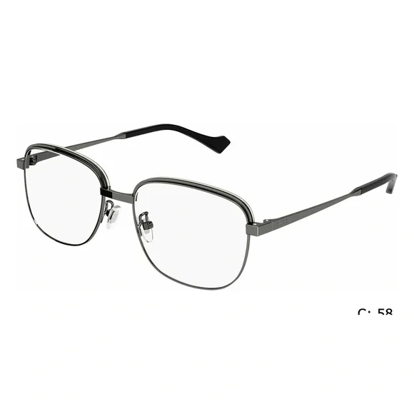 NWT Gucci GG1102O-005 Ruthenium Square 55mm Eyeglasses
