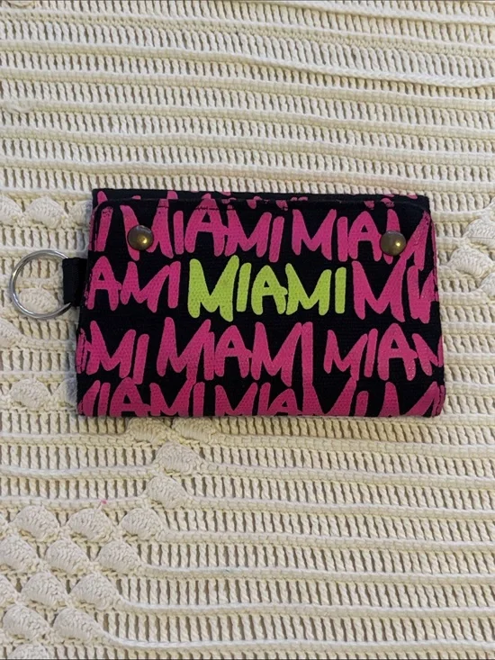 Robin Ruth Black Trifold Miami Wallet with White 'Have a Nice day!' Print