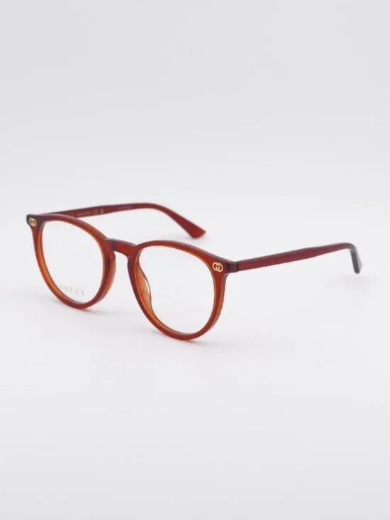 Gucci GG0027O 013 Eyeglasses Round Shiny Bordeaux 50mm Frame