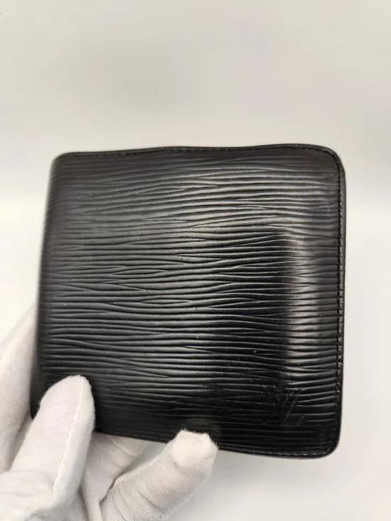 Louis Vuitton Bifold Wallet In Black Epi Leather