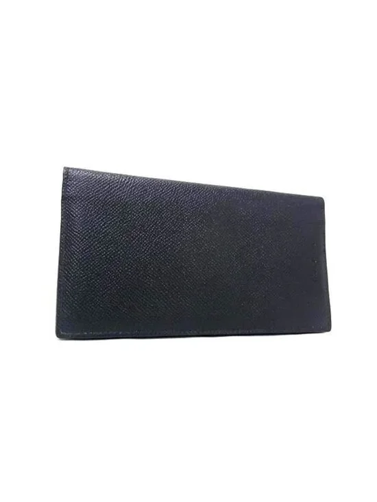 Bvlgari Wallet Classico Black Gray Leather Bifold Billfold