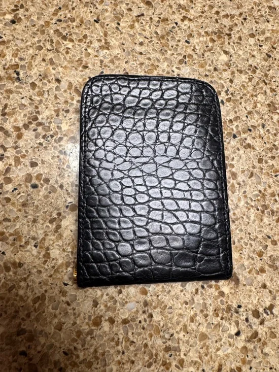 Black Croc-Embossed Banknotes & Card Holder Wallet- Source Unknown