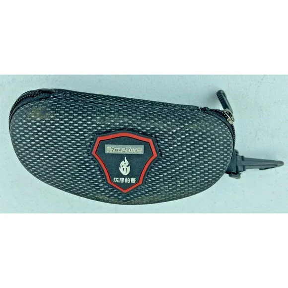 Wolfbike Sunglasses Case Semi Hard Shell Large Travel Carrier Zip Closure