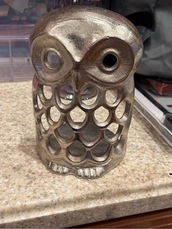 Metallic Owl Decorative Accent - Silver Home Accent-NEW!