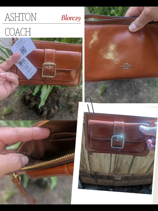 NWT Coach Ashton Wristlet CDY04 glazed leather/Im/Cinnamon