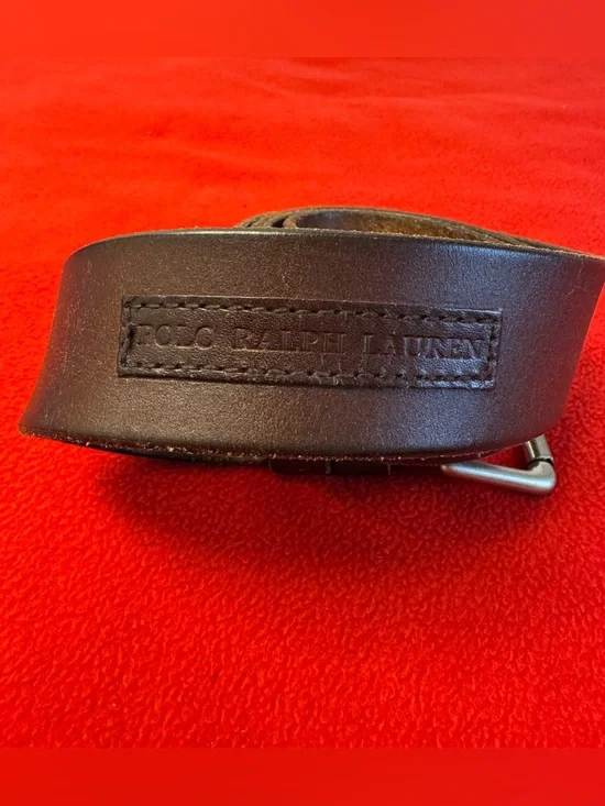 Polo Ralph Lauren Brown Adjustable Men's Dress Belt with Buckle Size 44/110