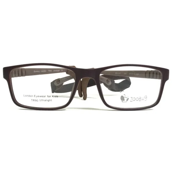 Zoobug Eyeglasses Frames ZB1047 100 Rubberized Matte Brown Hingeless 47-16-130