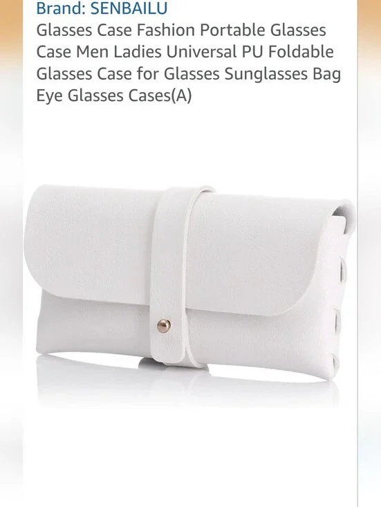 White Foldable Sunglass Glasses Case New Without Tags