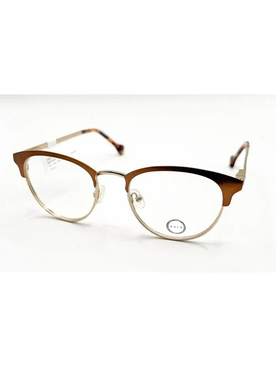 Aura Eyewear Lodo Brn/Gold Brown/Gold Authentic Eyeglasses 49-19-140