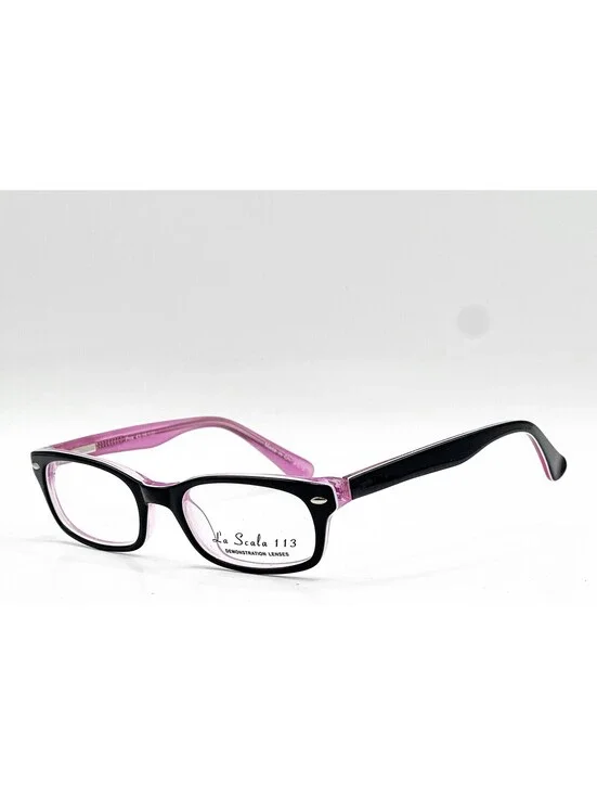 La Scala 113 Pink Black Pink/Black Authentic Eyeglasses 43-16-120