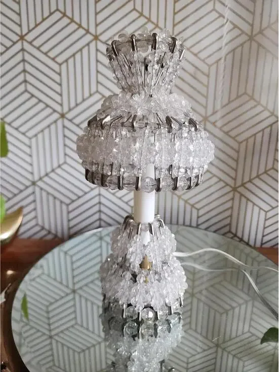 Vintage Petite Beaded Boudoir Accent Lamp