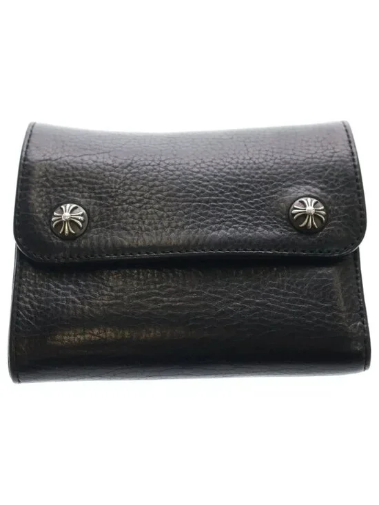 Chrome Hearts Wave Mini Leather Wallet Black