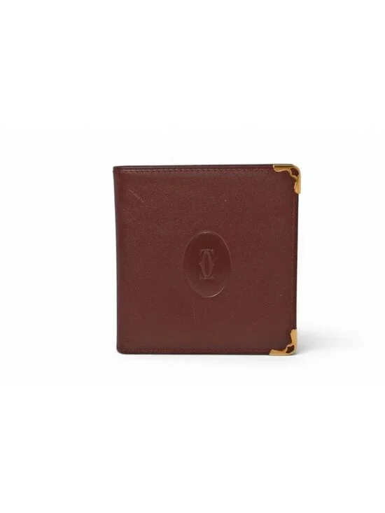 Cartier Fold Wallet Bifold Vintage Must de Cartier Bordeaux