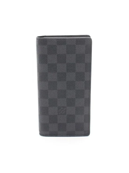 Louis Vuitton Bifold Wallet Portefeuille Brazza Damier Graphite Canvas