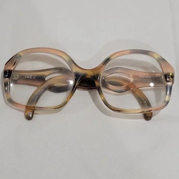 IVOS Inez 50-20 Tortoise Acetate Eyeglasses Sculptural Cut-Out Temples
