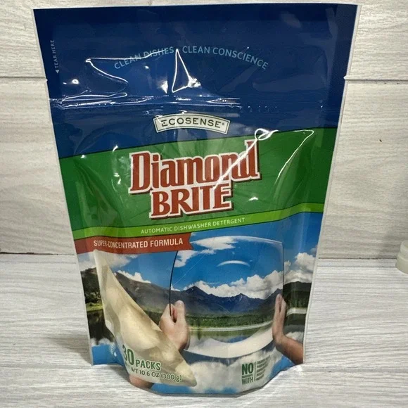MELALEUC Diamond Brite Auto Dishwasher Detergent 30 Pack‎ Chlorine-Free EXP 7/25