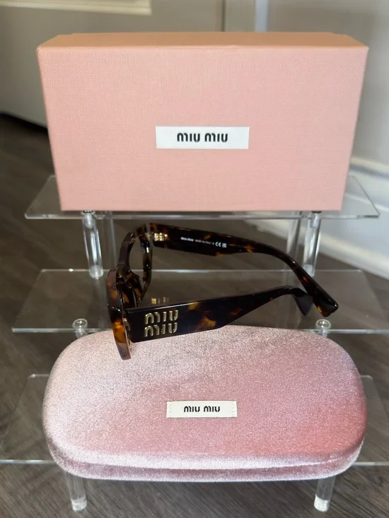 Miu Miu Logo Tortoise Eyeglasses VMU03X