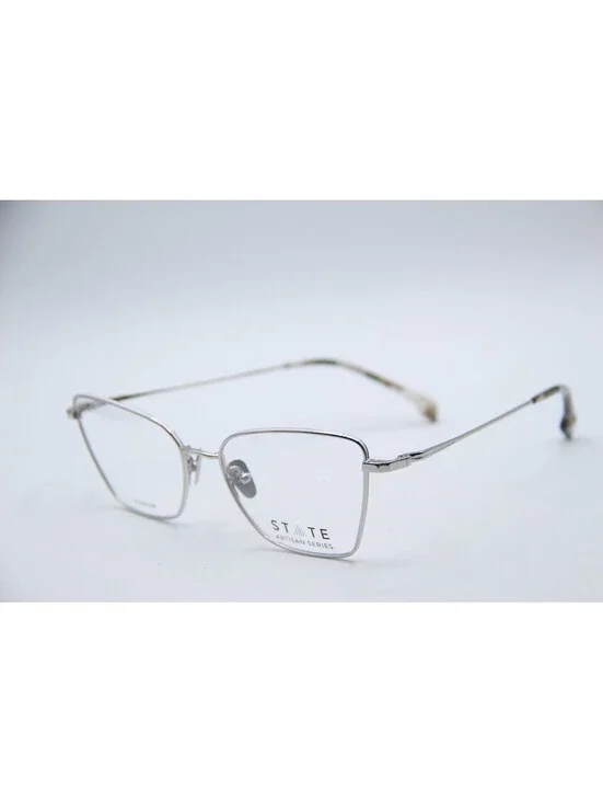 State Eugenie Chrome White Designer Authentic Eyeglasses 56-18-145