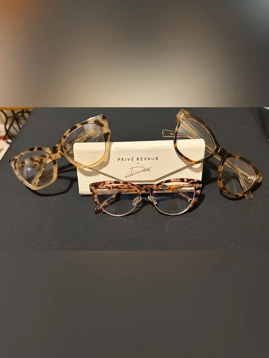 Privé Revaux Women's Tortoiseshell Blue Light Glasses & 2 additional non branded