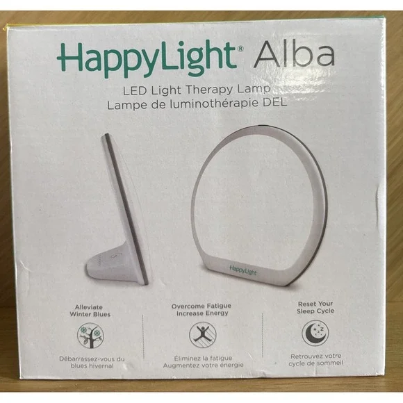 HappyLight Alba Round UV-Free LED Therapy Lamp 10,000 Lux White - Verilux