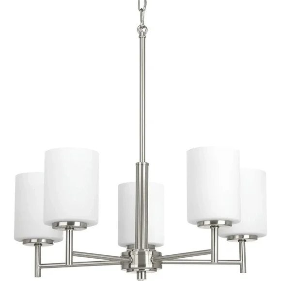Progress Lighting - Replay  Five-Light Etched White Glass Chandelier P4319-09