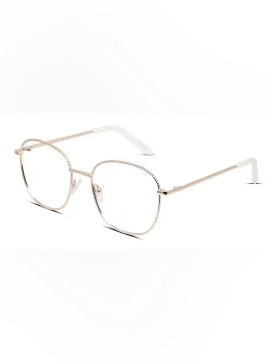 Quay Australia Jezebell Twist gold metal blue-light glasses - NWT!