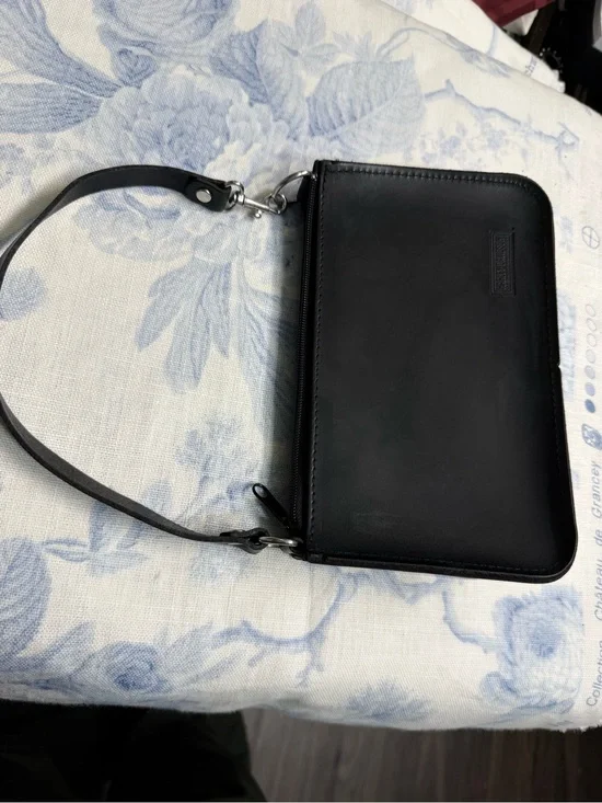 Black Leather Harley Davidson Men's Zip Wallet