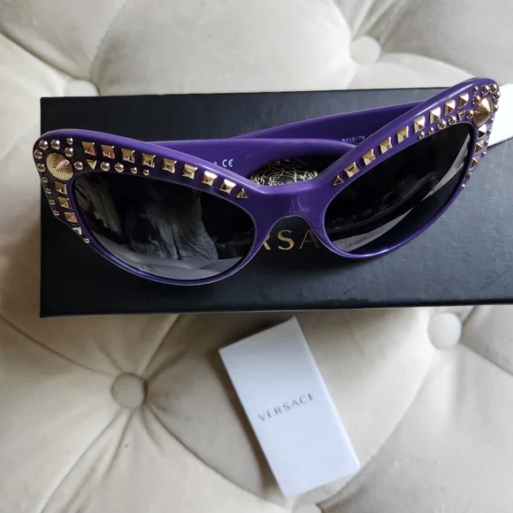 Versace eye glasses embellished purple NEW