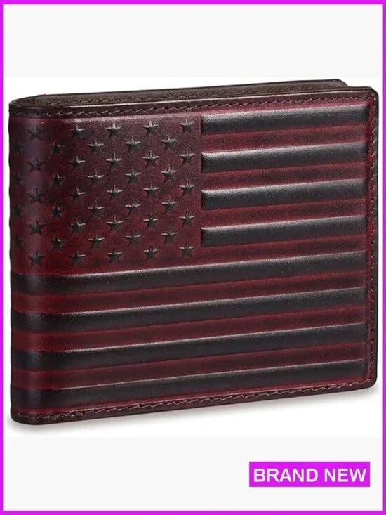Men's Full Grain Leather Bifold Wallet RFID Blocking Retro Classic Slim