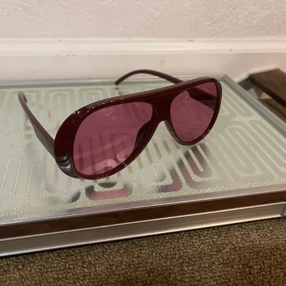 Burgundy Aviator Full Frame Sunglasses