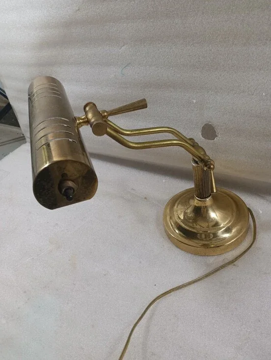 Brass Bankers Piano Desk Adjustable Lamp Vintage